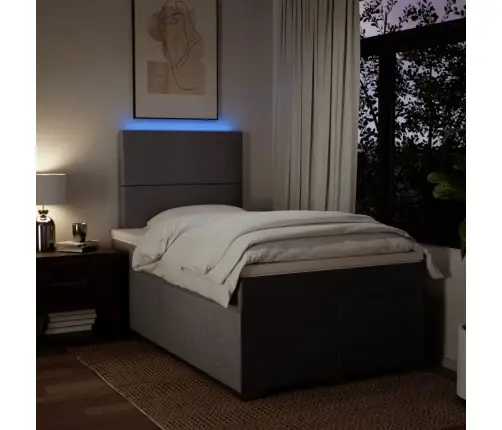 Atsperu Gulta Ar Matraci, Pelēkbrūns Audums, 120X190 Cm Vidaxl