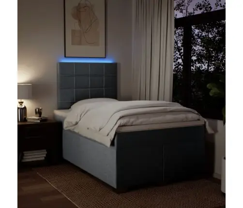 Atsperu Gulta Ar Matraci, Gaiši Pelēka Audums, 120X190 Cm Vidaxl