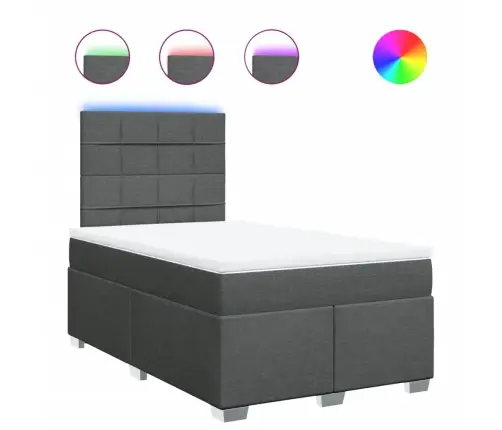 Atsperu Gulta Ar Matraci, Tumši Pelēka Audums, 120X190 Cm Vidaxl