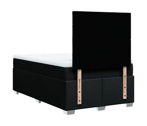 Lova Su Spyruoklėmis Ir Čiužiniu, Juoda, 120X190cm Audinys