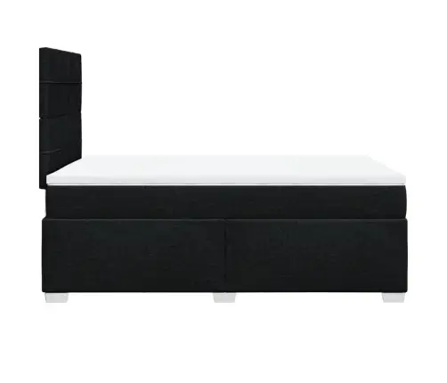 Lova Su Spyruoklėmis Ir Čiužiniu, Juoda, 120X190cm Audinys