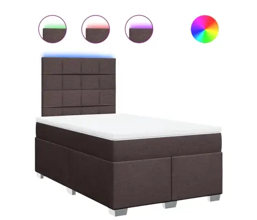 Atsperu Gulta Ar Matraci, Tumši Brūns Audums, 120X190 Cm Vidaxl