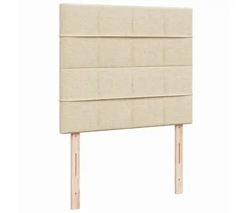 Atsperu Gulta Ar Matraci, Krēmkrāsas Audums, 120X190 Cm Vidaxl