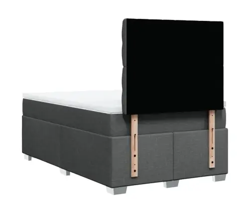 Atsperu Gulta Ar Matraci, Tumši Pelēka Audums, 120X190 Cm Vidaxl