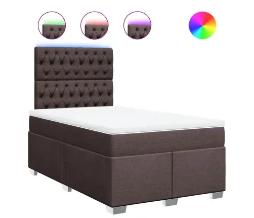 Atsperu Gulta Ar Matraci, Tumši Brūns Audums, 120X190 Cm Vidaxl