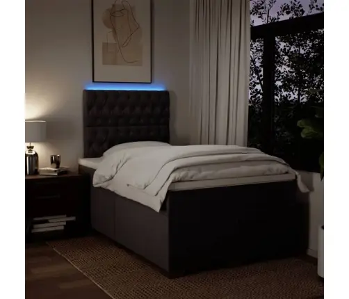 Atsperu Gulta Ar Matraci, Tumši Brūns Audums, 120X190 Cm Vidaxl