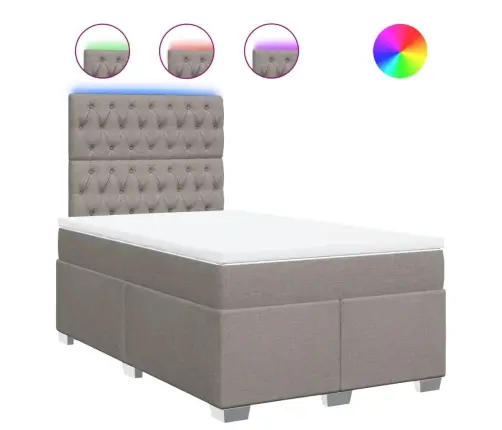 Atsperu Gulta Ar Matraci, Pelēkbrūns Audums, 120X190 Cm Vidaxl