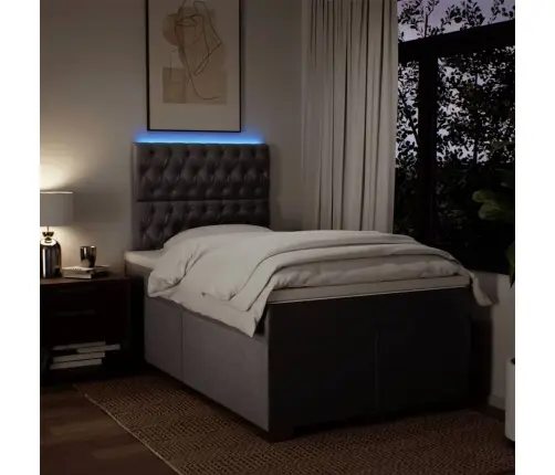 Atsperu Gulta Ar Matraci, Pelēkbrūns Audums, 120X190 Cm Vidaxl