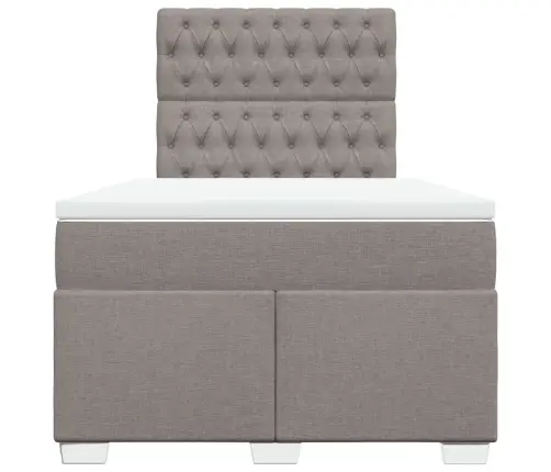 Atsperu Gulta Ar Matraci, Pelēkbrūns Audums, 120X190 Cm Vidaxl