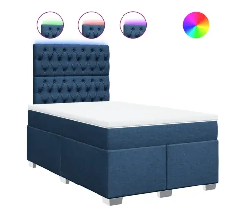 Atsperu Gulta Ar Matraci, Zils Audums, 120X190 Cm Vidaxl