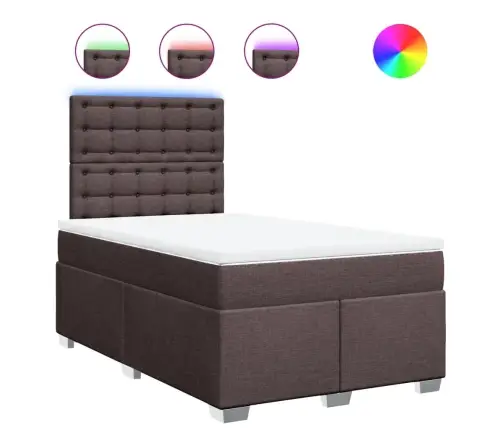 Atsperu Gulta Ar Matraci, Tumši Brūns Audums, 120X190 Cm Vidaxl