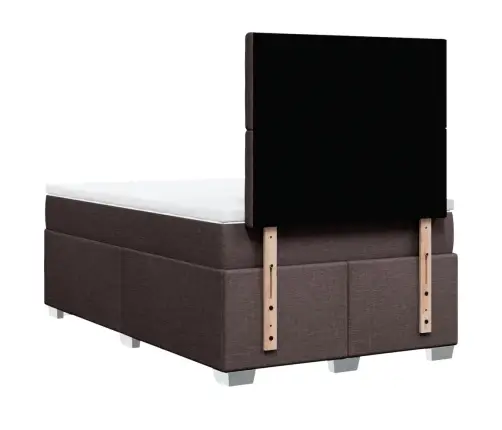 Atsperu Gulta Ar Matraci, Tumši Brūns Audums, 120X190 Cm Vidaxl