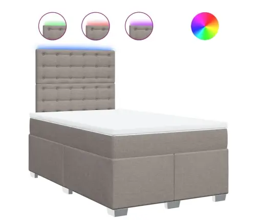 Atsperu Gulta Ar Matraci, Pelēkbrūns Audums, 120X190 Cm Vidaxl