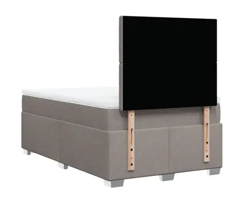 Atsperu Gulta Ar Matraci, Pelēkbrūns Audums, 120X190 Cm Vidaxl