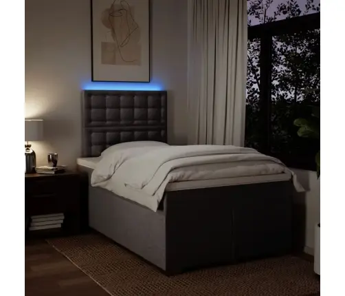 Atsperu Gulta Ar Matraci, Pelēkbrūns Audums, 120X190 Cm Vidaxl