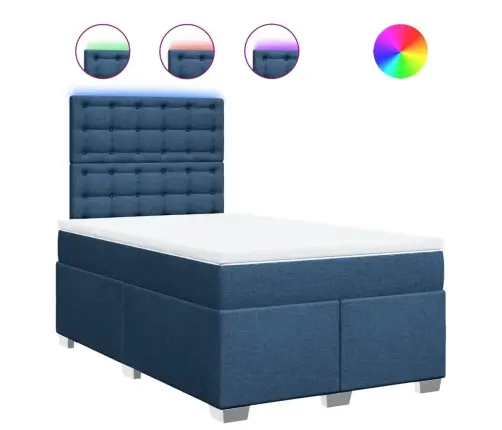 Atsperu Gulta Ar Matraci, Zils Audums, 120X190 Cm Vidaxl