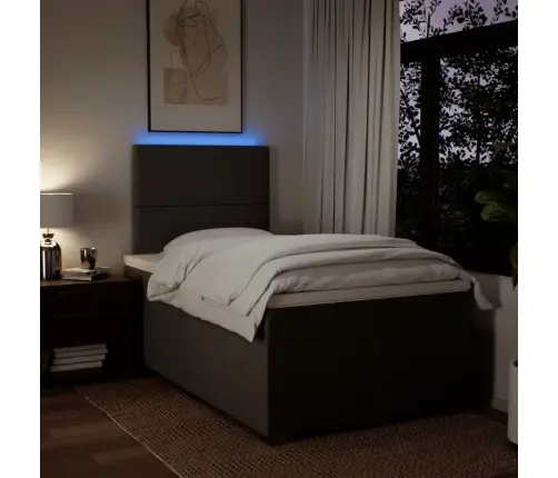 Atsperu Gulta Ar Matraci, Gaiši Pelēka Audums, 120X200Cm Vidaxl