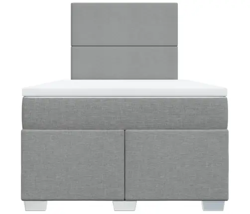 Atsperu Gulta Ar Matraci, Gaiši Pelēka Audums, 120X200Cm Vidaxl