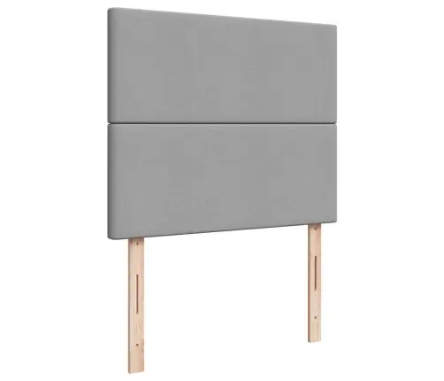 Atsperu Gulta Ar Matraci, Gaiši Pelēka Audums, 120X200Cm Vidaxl