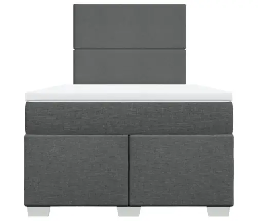 Atsperu Gulta Ar Matraci, Tumši Pelēka Audums, 120X200Cm Vidaxl