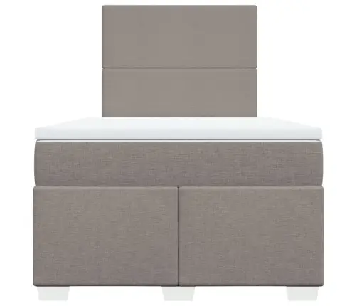 Atsperu Gultas Rāmis Ar Matraci, Pelēkbrūns, 120X200 Cm, Audums Vidaxl