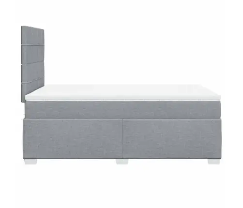 Atsperu Gulta Ar Matraci, Gaiši Pelēka Audums, 120X200Cm Vidaxl