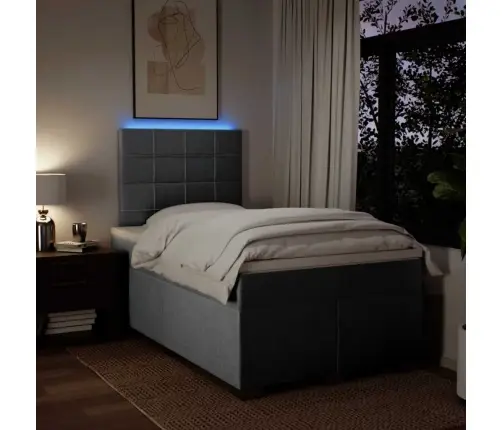 Atsperu Gulta Ar Matraci, Gaiši Pelēka Audums, 120X200Cm Vidaxl