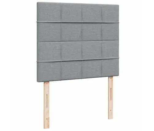 Atsperu Gulta Ar Matraci, Gaiši Pelēka Audums, 120X200Cm Vidaxl