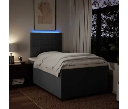 Lova Su Spyruoklėmis Ir Čiužiniu, Tamsiai Pilka, 120X200 Cm