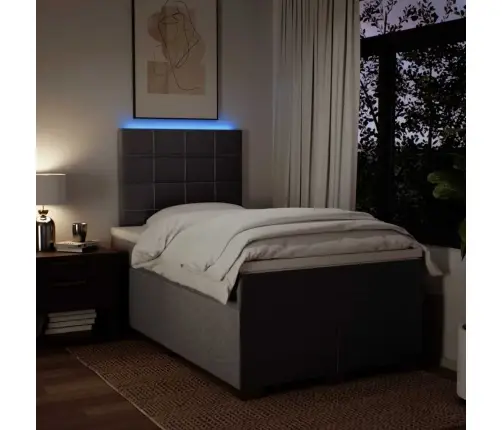 Atsperu Gultas Rāmis Ar Matraci, Pelēkbrūns, 120X200 Cm, Audums Vidaxl