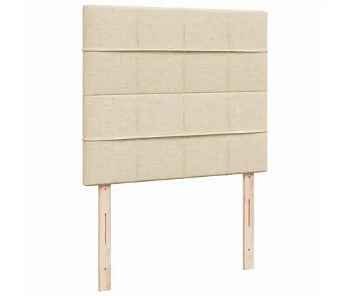 Atsperu Gultas Rāmis Ar Matraci, Krēmkrāsas, 120X200 Cm, Audums Vidaxl