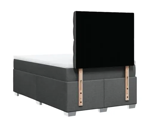 Atsperu Gulta Ar Matraci, Tumši Pelēka Audums, 120X200Cm Vidaxl