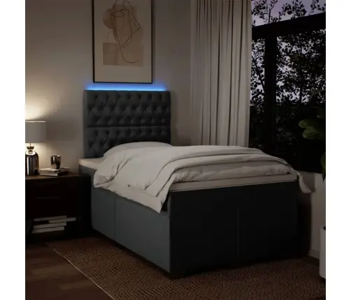 Atsperu Gulta Ar Matraci, Tumši Pelēka Audums, 120X200Cm Vidaxl