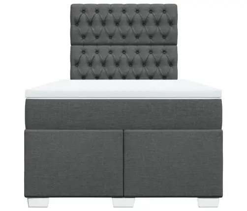 Atsperu Gulta Ar Matraci, Tumši Pelēka Audums, 120X200Cm Vidaxl