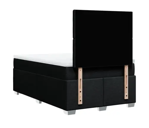 Atsperu Gultas Rāmis Ar Matraci, Melna Audums, 120X200 Cm Vidaxl