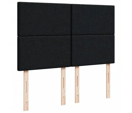 Atsperu Gulta Ar Matraci, Melna Audums, 140X190 Cm Vidaxl