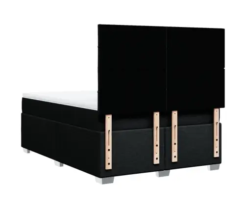 Atsperu Gulta Ar Matraci, Melna Audums, 140X190 Cm Vidaxl