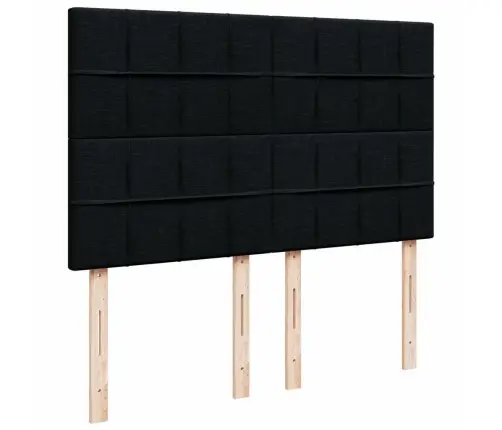 Atsperu Gulta Ar Matraci, Melna Audums, 140X190 Cm Vidaxl