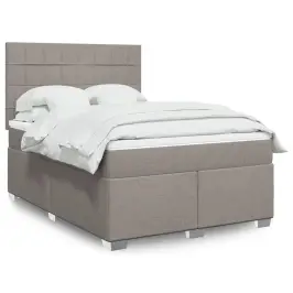 Lova Su Spyruoklėmis Ir Čiužiniu, Taupe, 140X190 cm Audinys
