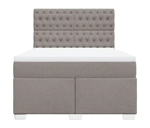 Lova Su Spyruoklėmis Ir Čiužiniu, Taupe, 140X190 cm Audinys