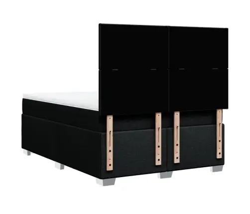 Atsperu Gulta Ar Matraci, Melna, 140X200 Cm, Audums Vidaxl