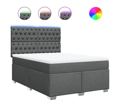 Kontinentaalvoodi Madratsiga, Tumehall, 140X200 cm Kangas