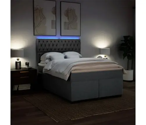 Kontinentaalvoodi Madratsiga, Tumehall, 140X200 cm Kangas