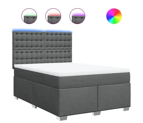 Kontinentaalvoodi Madratsiga, Tumehall, 140X200 cm Kangas