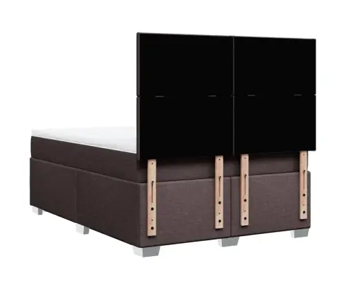 Lova Su Spyruoklėmis Ir Čiužiniu, Ruda, 160X200 cm Audinys