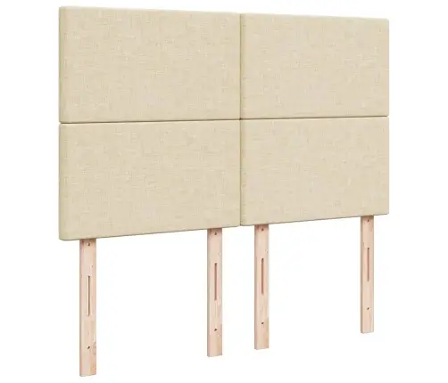 Atsperu Gulta Ar Matraci, Krēmkrāsas, 160X200 Cm, Audums Vidaxl