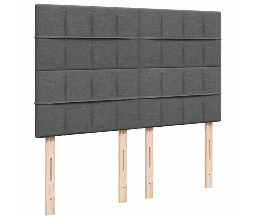 Atsperu Gulta Ar Matraci, Tumši Pelēks, 160X200 Cm, Audums Vidaxl