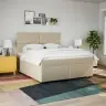 Atsperu Gulta Ar Matraci, Krēmkrāsas, 180X200 Cm, Audums Vidaxl