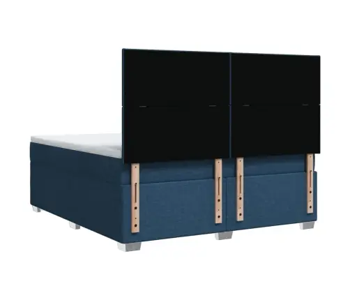 Atsperu Gulta Ar Matraci, Zils, 180X200 Cm, Audums Vidaxl