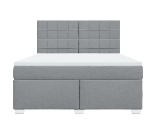 Lova Su Spyruoklėmis Ir Čiužiniu, Pilka, 180X200cm Audinys